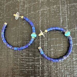 Kendra Scott Insley Hoop in Gold and Blue Lapis